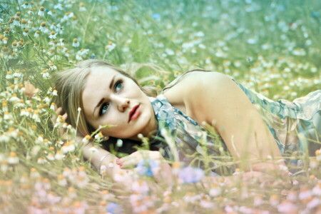 field, Filou de Lorijn, girl, nature