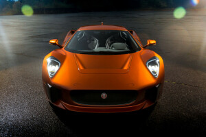 Jaguar C-X75, oranžový, supercar, Přední