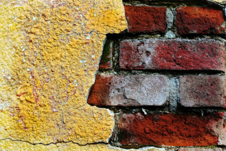 briques, Couleur, texture, mur