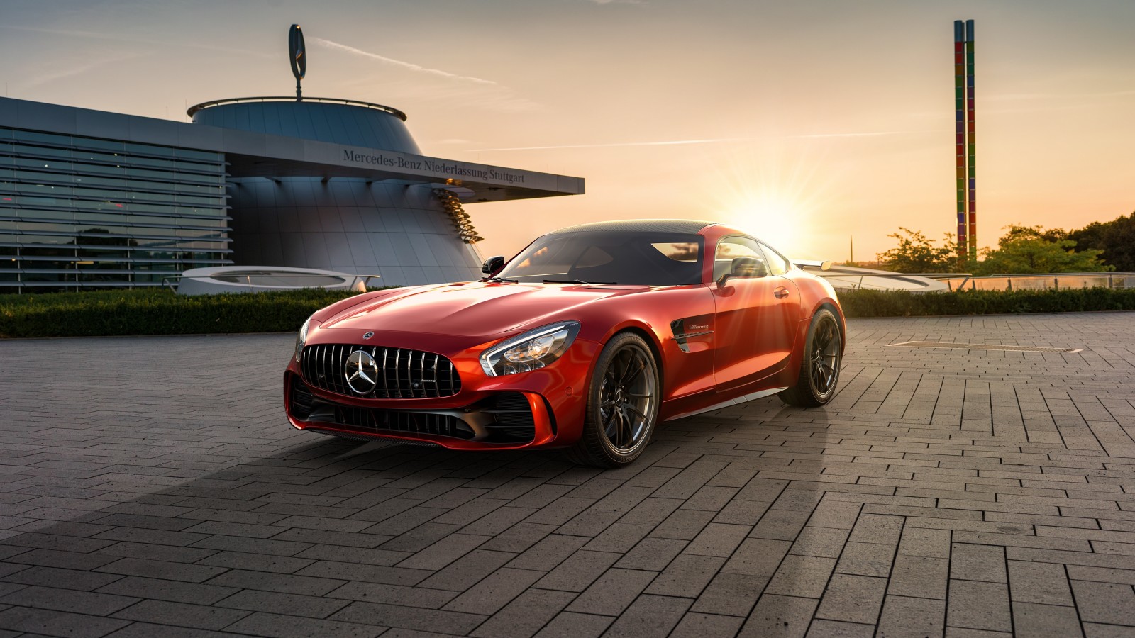 gün batımı, Mercedes-Benz, AMG, 2019, sıva, CGI, GT R, ile Ahmed Anas