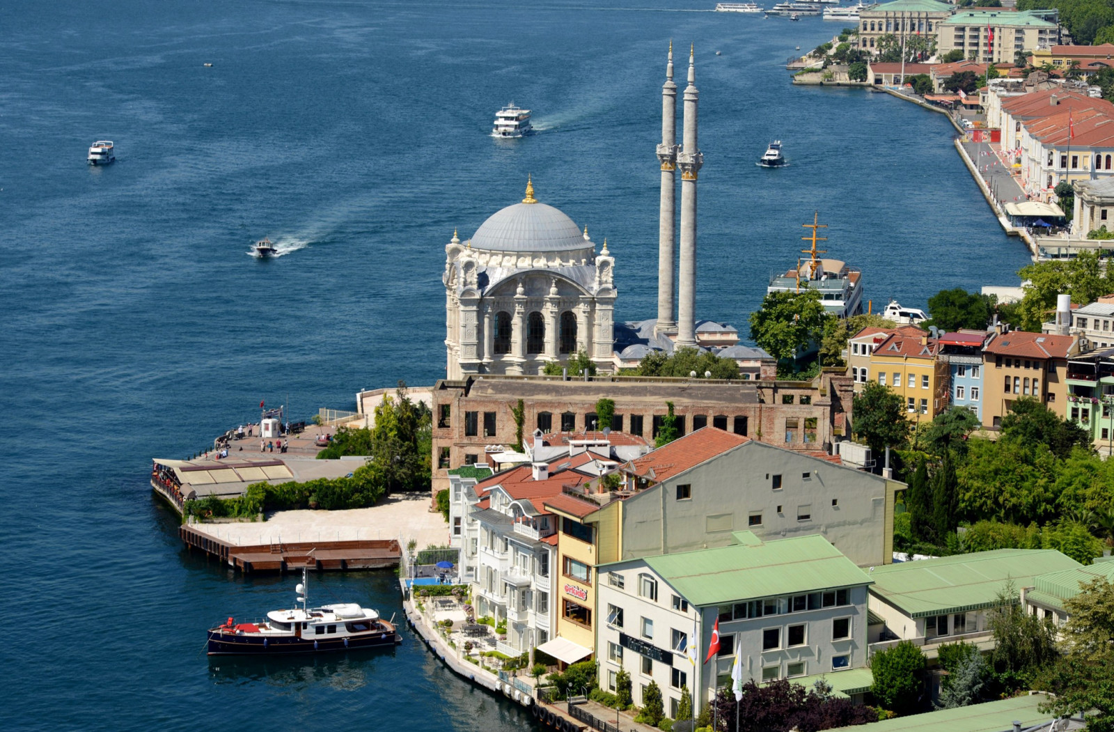 riva, tacchino, moschea, Stretto, Istanbul, Il Bosforo