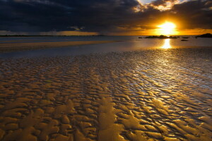 Landschaft, Meer, Sonnenuntergang