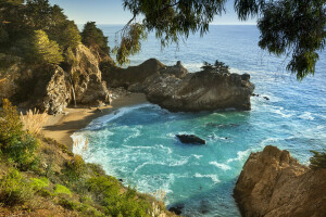 de praia, Califórnia, Shoreline