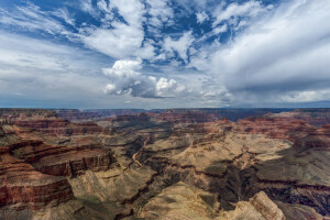 Arizona, moln, Grand Canyon, sten, USA