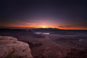 canyon, Aube, parc national, rochers, le soleil