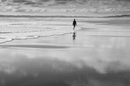 people, sea, wave