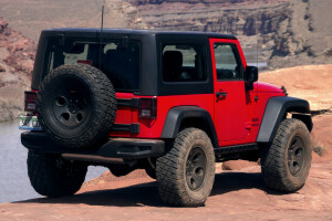 Concept, Jeep, vue arrière, rouge, svelte, COW-BOY