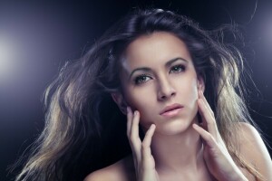 brown hair, charm, girl, look, the wind