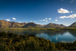 lago, Lago Wakatipu, Mount Nicholas, montagne, Nuova Zelanda, Otago