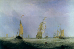 Going to Sea, picture, sail, sea, seascape, ships, wave, William Turner