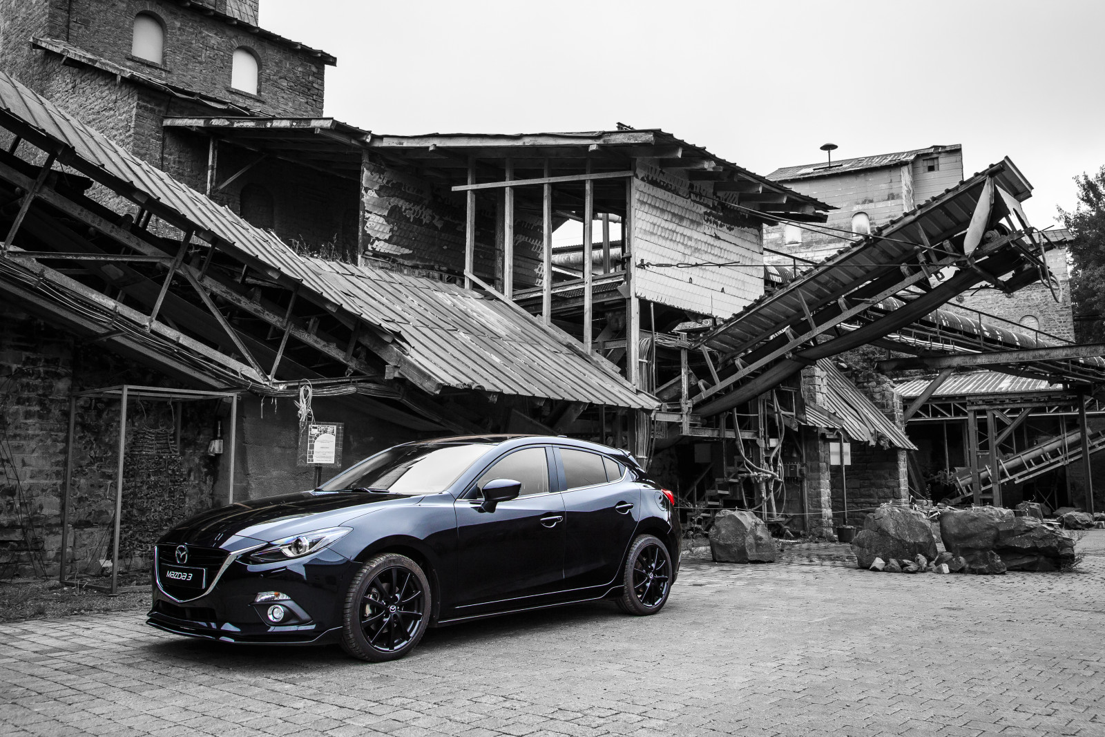 black, Mazda, sedan, Mazda 3, 2015