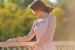 dress, girl, profile, summer