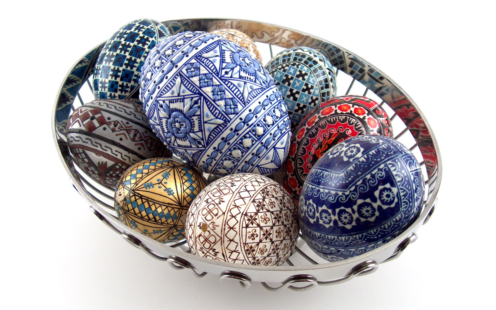 eggs, basket, Easter, Pysanka