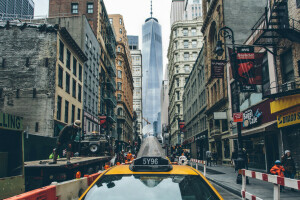 1WTC, edificio, vita, Manhattan, New York, One World Trade Center, OWTC, persone