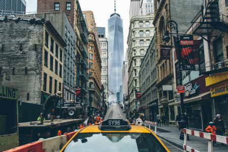 1WTC, bygning, liv, Manhattan, New York, Ett verdenshandelssenter, OWTC, mennesker