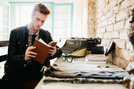 barbe, livres, L'horloge, planificateur quotidien, yeux, des lunettes, Homme, organisateur personnel