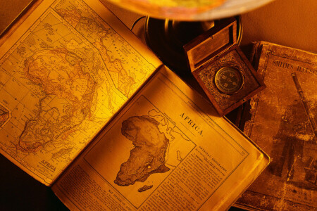 afrika continent, boeken, oud, papier