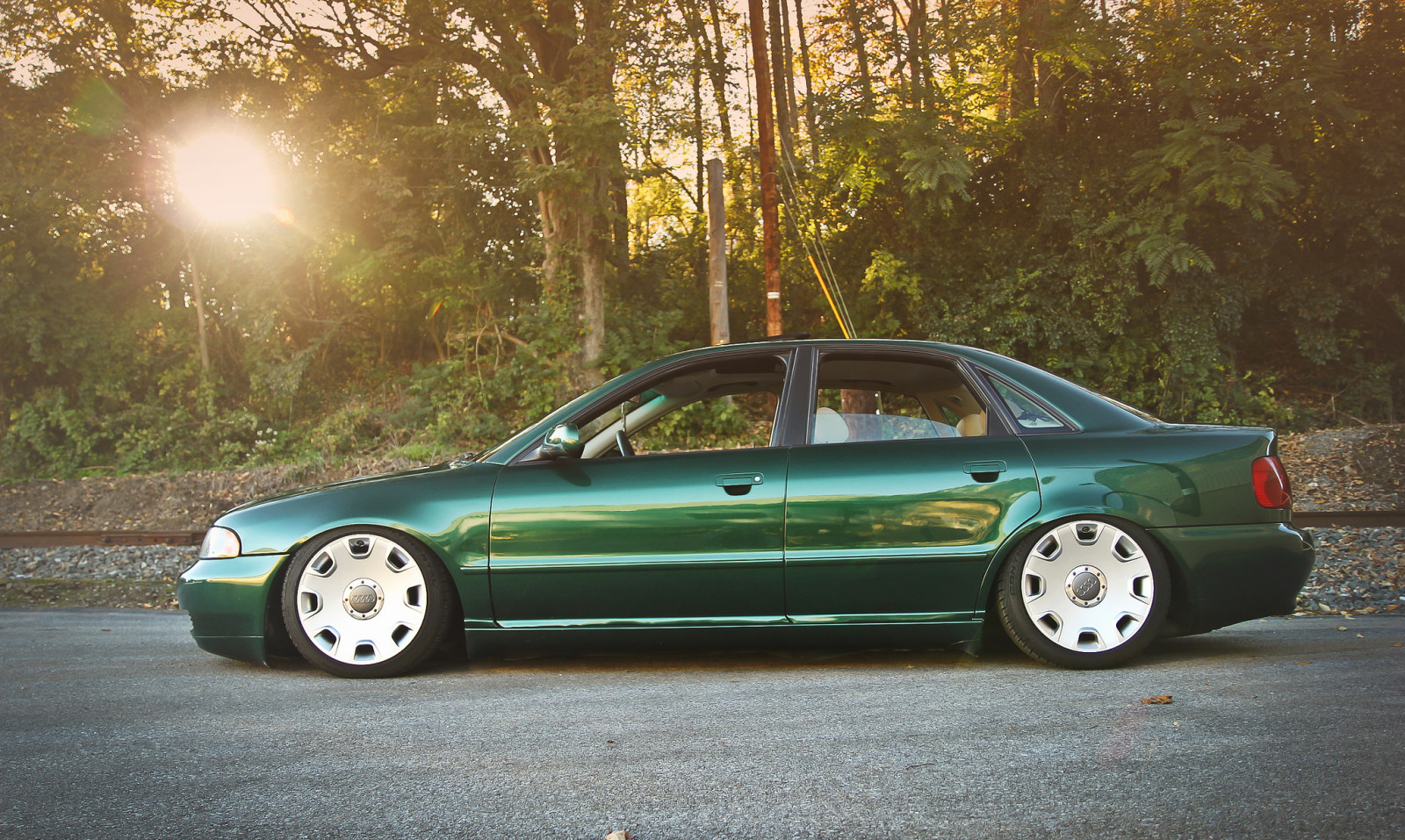 Audi, green, profile