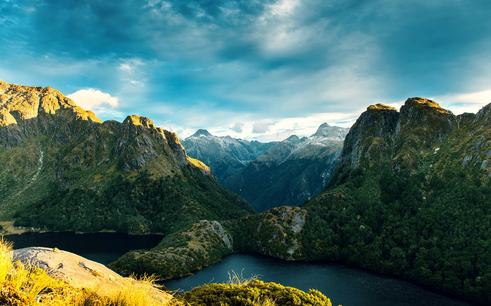 bergen, stenar, Nya Zeeland, fjordar