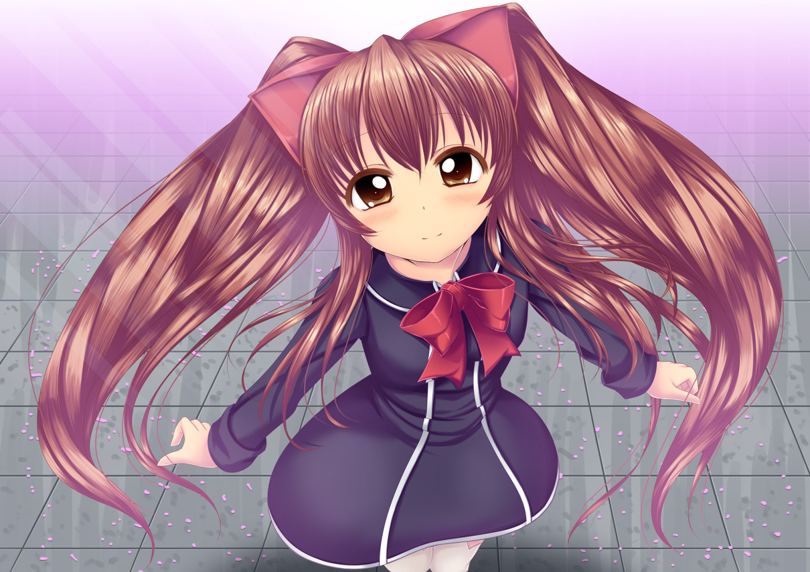 viso, ragazza, scolara, arte, occhi, arco, anime, orecchie