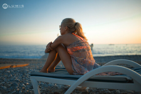 spiaggia, ragazza, Donna