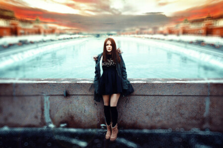 cold, girl, Ivan Gorokhov, Moscow, skirt, the city, treatment