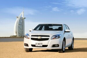 auto, plage, journée, Dubai, Malibu, le sable, Le devant, blanc