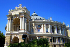 architektura, Odessa, Teatr Opery i Baletu, Pałac, budynek, teatr, Ukraina