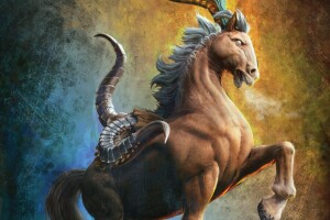 art, background, Fiction, hooves, horns, horse, monster