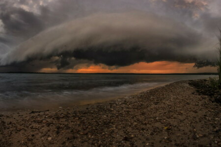 wolken, meer, nacht