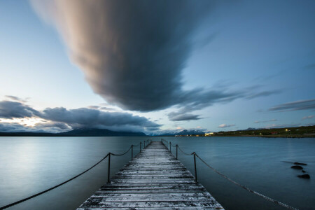 χιλή, muelle, nube, Παταγονία, Puerto Natales