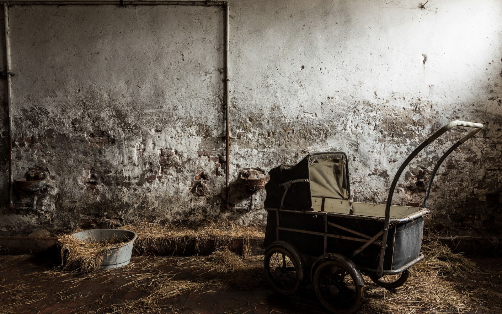 Zimmer, Heu, Kinderwagen