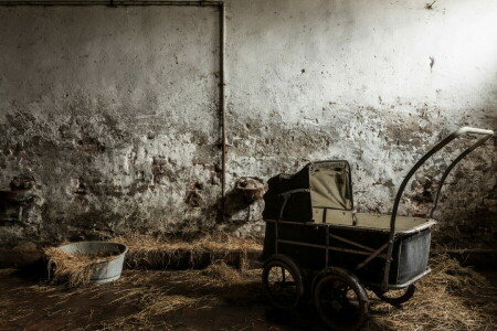 hooi, kamer, wandelwagen