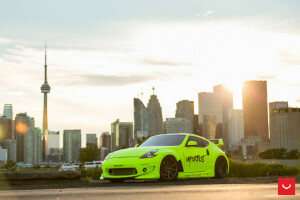 bil, Innan, enheter, Maskin, Nissan, Nissan. 370Z, staden, Vossen Wheels