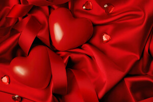 heart, love, red, romantic, silk, valentine's day