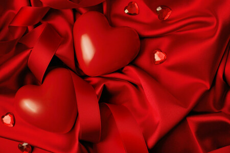 cuore, amore, rosso, romantico, seta, San Valentino