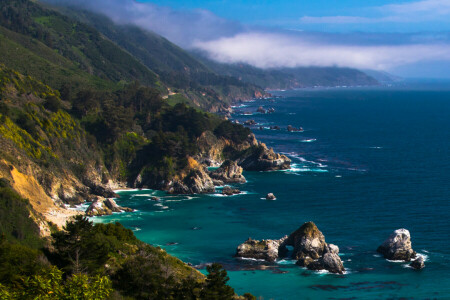 Californie, côte, la nature, photo, mer, Etats-Unis