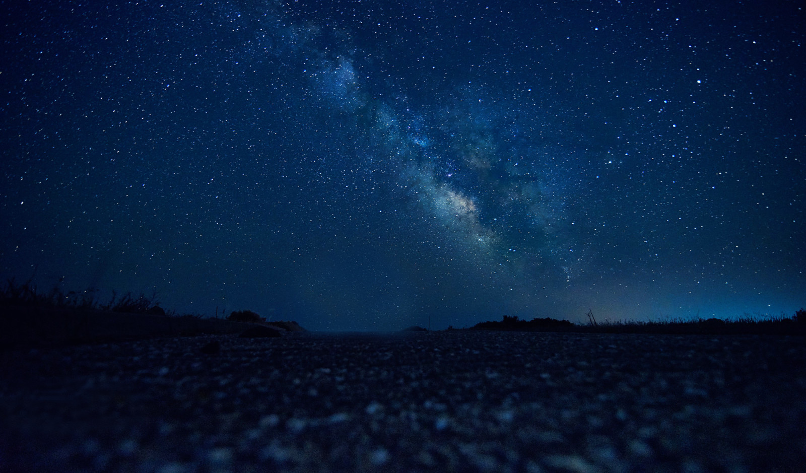 noite, estrelas, horizonte