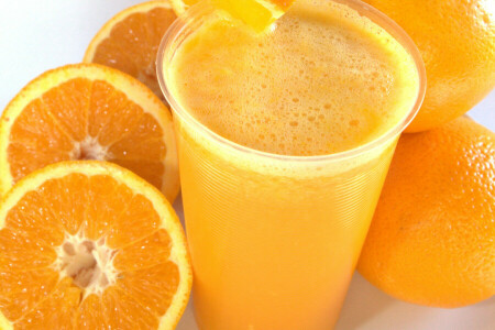 verre, jus, Des oranges