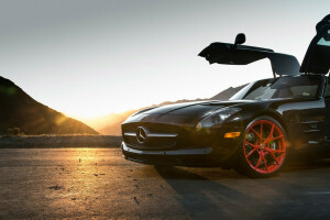 noir, Des classes, Mercedes-Benz, SLS