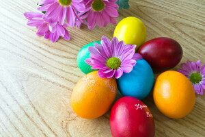 Pâques, des œufs, fleurs, vacances