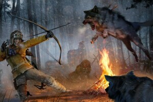 bow, DLC, forest, girl, Ice pick, Lara Croft, snow, Square Enix