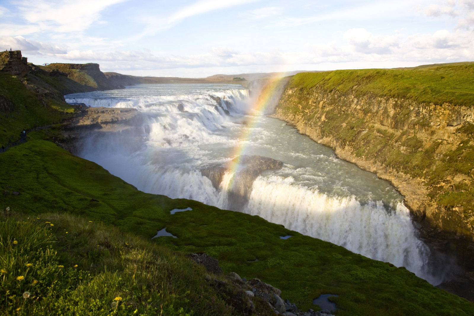 rzeka, wodospad, strumień, tęcza, Islandia, otwarty, Seljalandsfoss