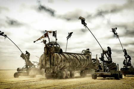 Chasse, désert, Fury Road, Machine, Mad Max, Rage au volant, un camion, Guerriers