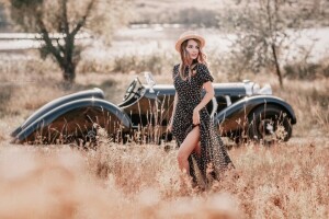 BEAUTY, face, field, nature, Woman