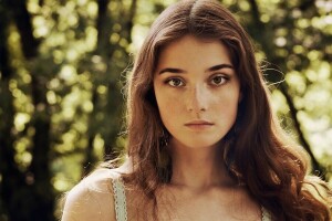 bokeh, brown hair, brown-eyed, girl, greens, look