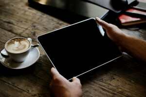 koffie, koffietafel, tablet