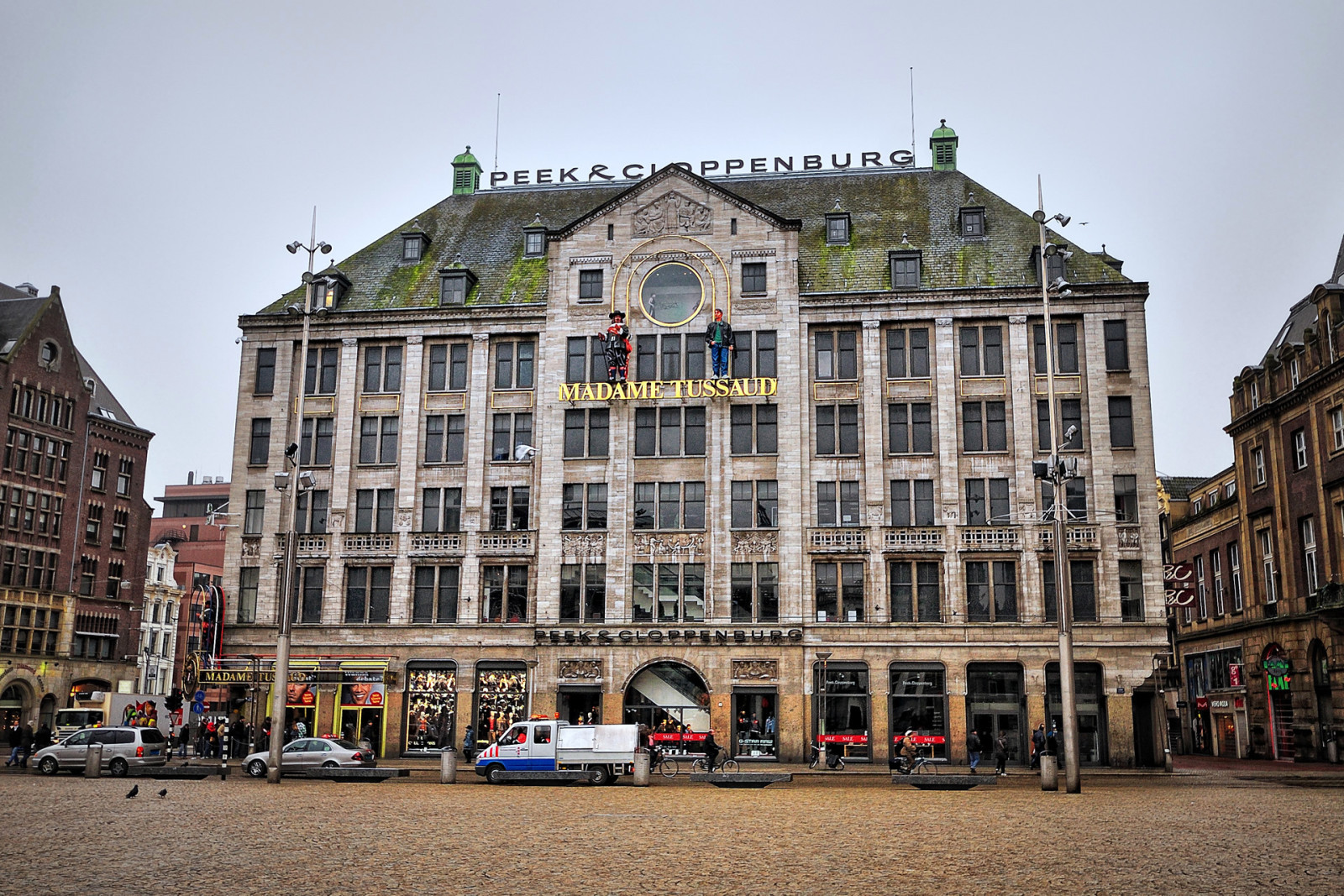 Le ciel, maison, rue, voiture, Amsterdam, Pays-Bas, Nederland