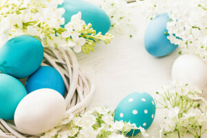 decoration, Easter, eggs, flowers, happy, spring