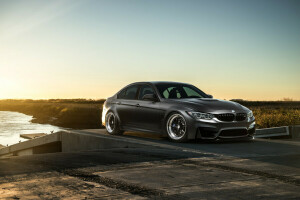 black, BMW, carbon, F80, Front, Matte, mode, sky